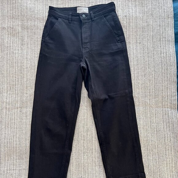 EVERLANE The Straight-Leg Crop Pants Black Size 6 - Picture 2 of 8